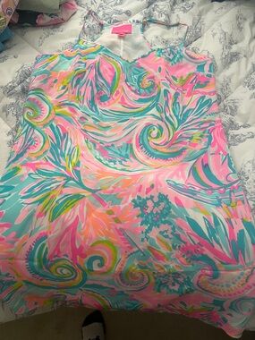Lilly Pulitzer Pink & Aqua Printed Cami Dress